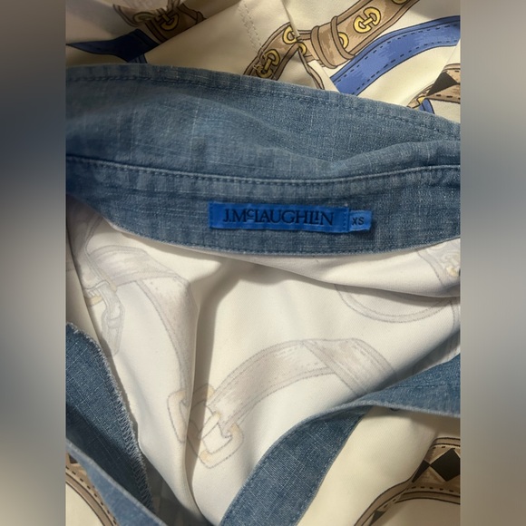 J.McLaughlin Equestrian Chambray Top - Picture 9 of 10